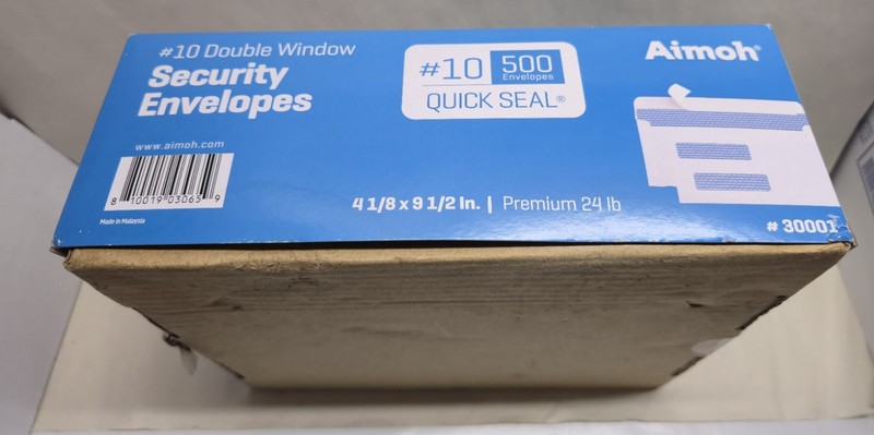 Aimoh 500#10 Single Left Window SELF Seal Security Envelopes - Super Strong Quic gallery