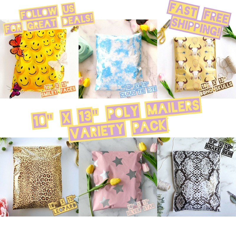 180 upaknship Poly Mailer 10×13 Variety Pack (30 ea) Shipping Envelopes