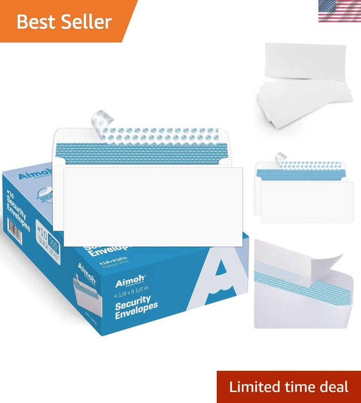 Confidential Self-Seal Windowless Envelopes, 500 Count, Tint Pattern