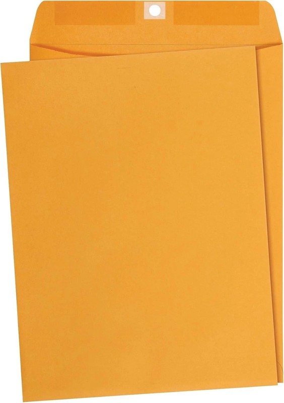 100 Pcs CLASP ENVELOPES 9x12 28lb Kraft Shipping Mailing Gummed Business Manila