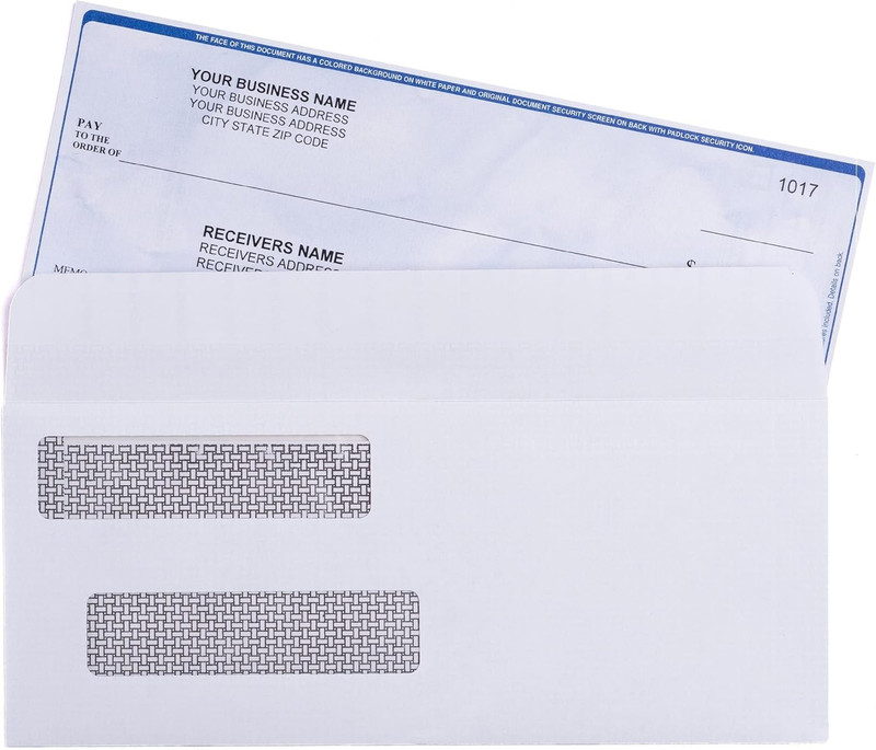500 Self Seal Quickbooks Double Window Security Check Envelopes - for Business L gallery