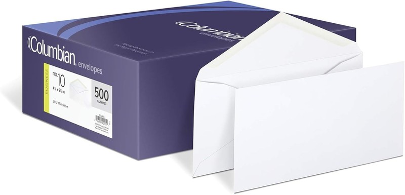 24 lb Gummed Seal Envelopes - 500 Pack for Business Use 4-1/8 x 9-1/2 gallery