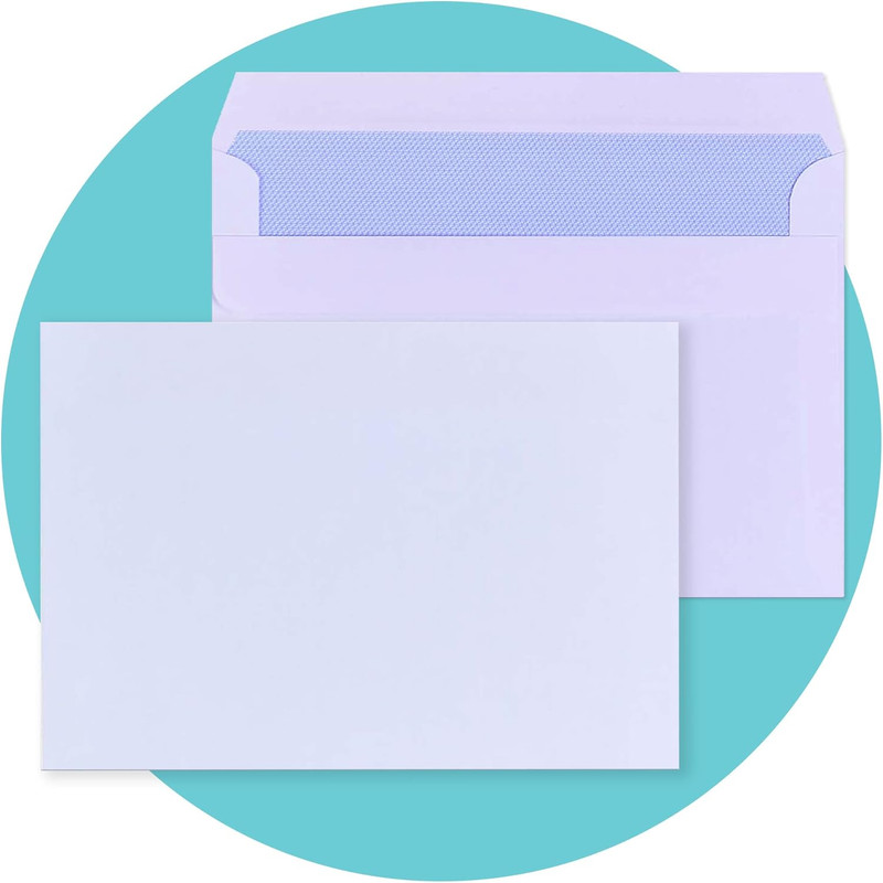 20 X C6 White Self Seal Security Envelopes (Size: 114X162Mm) | Fully Opaque, Sel