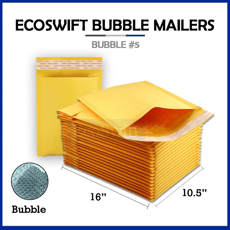 1 #5 10.5×16 ECOSWIFT KRAFT BUBBLE MAILERS PADDED ENVELOPES #5