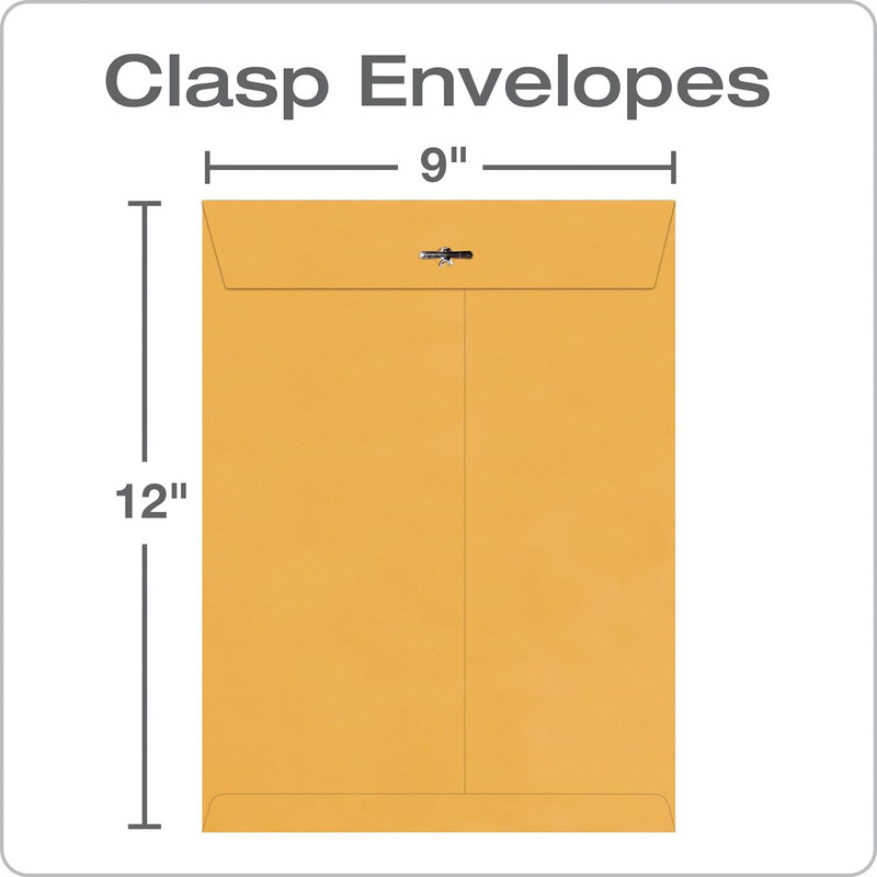 9x12 Clasp Envelopes Brown Kraft Heavy Duty Mailing Envelopes 100Ct gallery