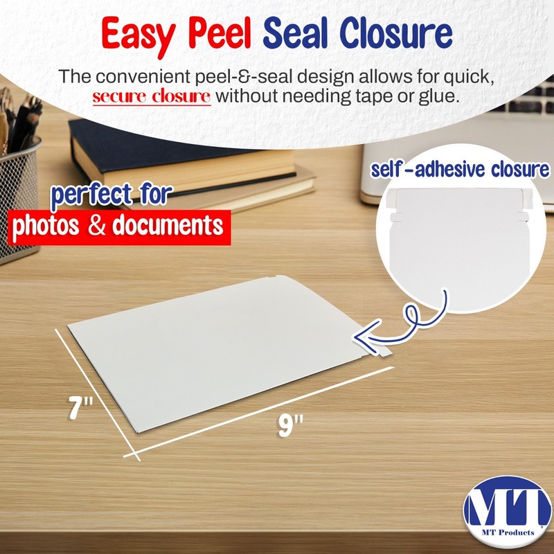 MT Products White Shipping Envelope - 7" x 9" Mailing Envelopes - Pack of 100 gallery