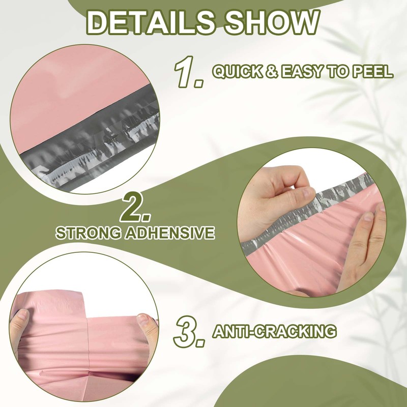 12x10 Inch Poly Mailers, 100 Pcs Shipping Bags for Clothing Pink gallery