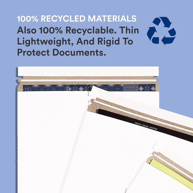 100 Pack StayFlat Self-Seal Mailer Envelopes 7” x 9” for Safe Document Shipping gallery
