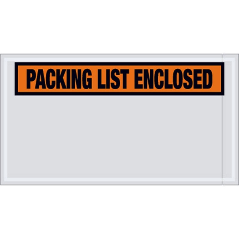 PL24 Pre-Printed Envelope, Packing List Enclosed, 10 Length x 5-1/2 Width x 2...
