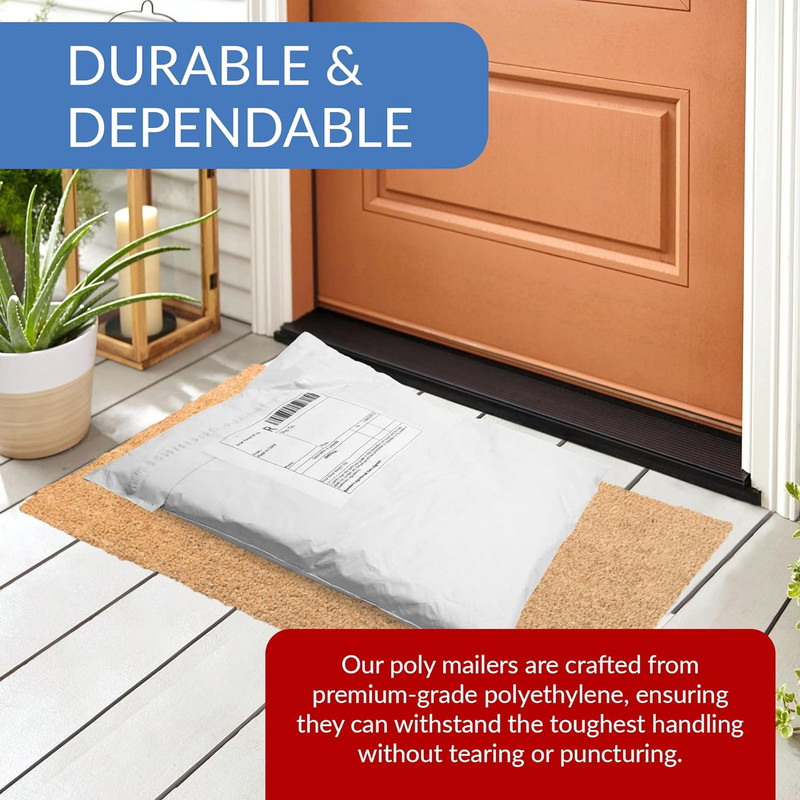 Poly Mailers 12X15.5 | 500 Pcs Bulk | Shipping Envelopes | White Packaging Bags gallery