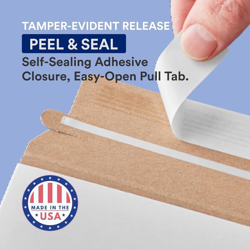 100 Pack StayFlat Self-Seal Mailer Envelopes 7” x 9” for Safe Document Shipping gallery