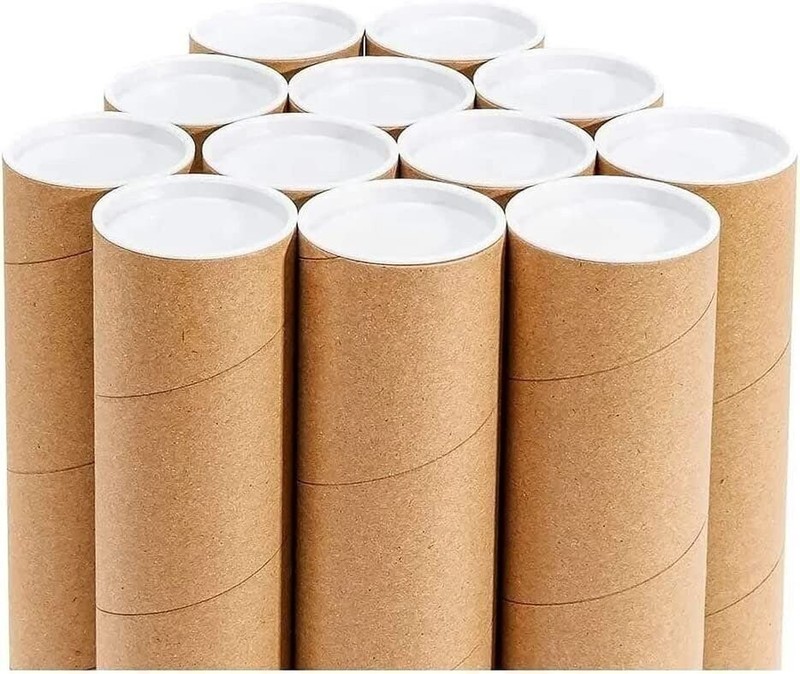 20 - 2" x 12" Round Cardboard Shipping Mailing Tube Tubes With End Caps gallery