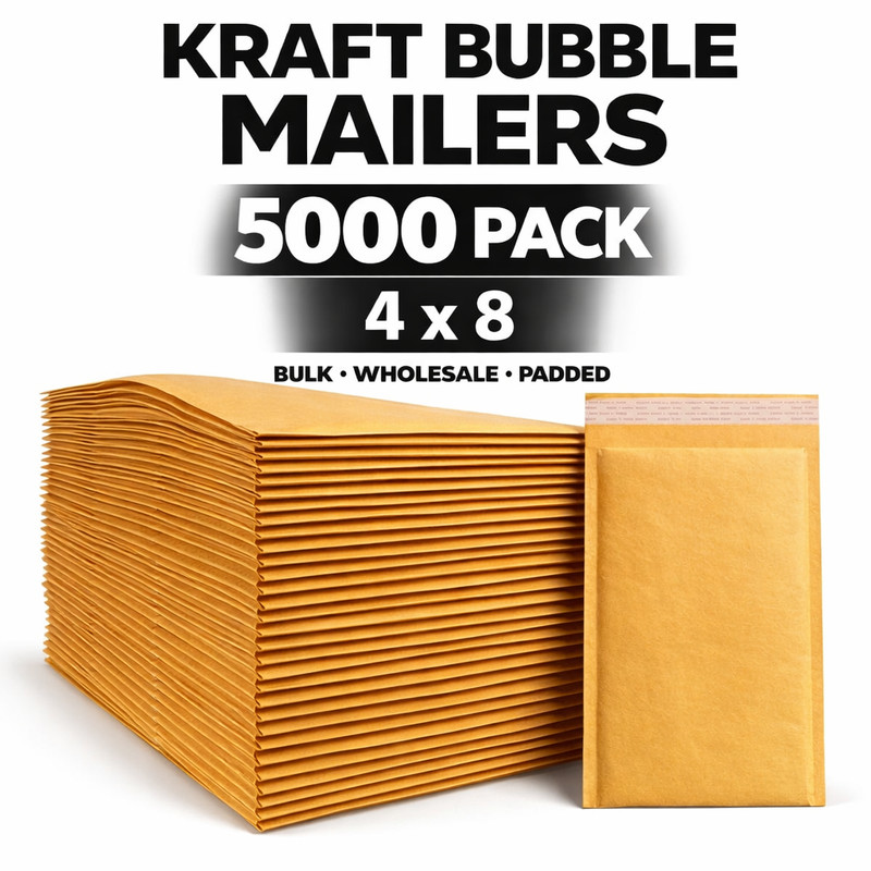 5000 #000 Kraft Bubble Mailers 4×8 Padded Envelopes Bulk Self Seal Shipping Bags