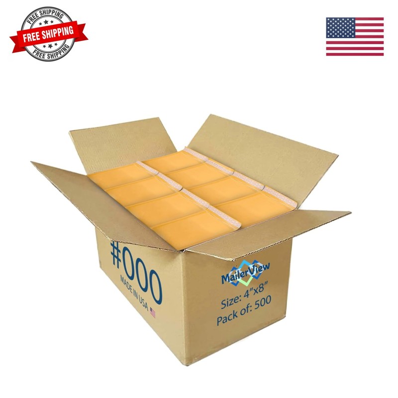 Kraft Small Bubble Mailers 4×8 Inch – Thick & Durable, Padded Envelopes, Bubb…