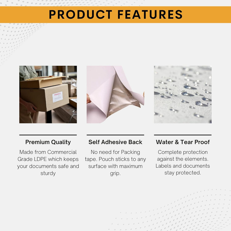 500 Pack 6"X10" Shipping Label Sleeves – Clear Self-Adhesive Packing Slip Pouche gallery
