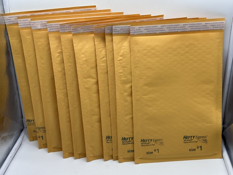 2X10 =20 ENVELOPES PREGIS AIR-KRAFT BUBBLE-LINED SELF-SEALING 7-1/4″ X 12″ NO 1