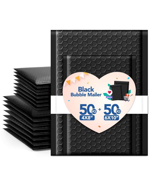 Bubble Mailer 100 Pack Small Padded Envelope with 4×8” & 6×10” Strong Adhes…