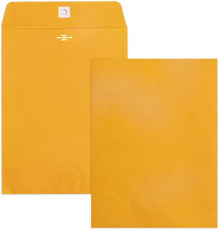 20 Pack Clasp Envelopes 9 x 12 Manilla Envelopes – 100 GSM Heavy Paper Large …
