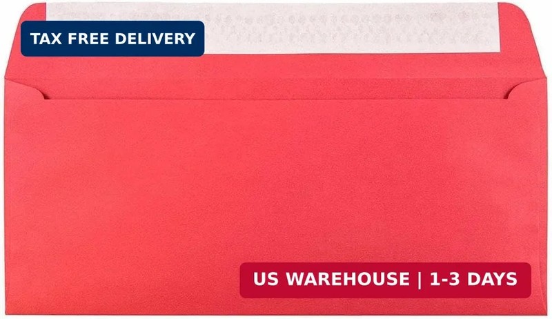 LUXPaper #10 Business Envelopes | Peel & Press | 4 1/8″ x 9 1/2″ | Ruby Red | 80