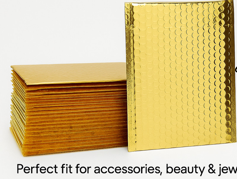 Metallic Gold Poly Bubble Mailers Shipping Envelopes Bags # 2 8.5" x 12" gallery