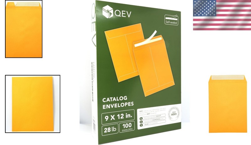 Eco-Friendly Bulk Pack of 100 Self-Seal Manila Envelopes 9x12 for Business gallery