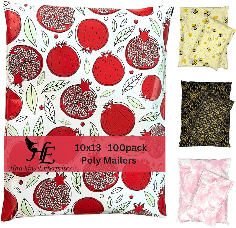 Hawk Poly Mailers 10X13 Cute Fun 3.15Mil Tamper-Evident Self-Sealing Shipping En
